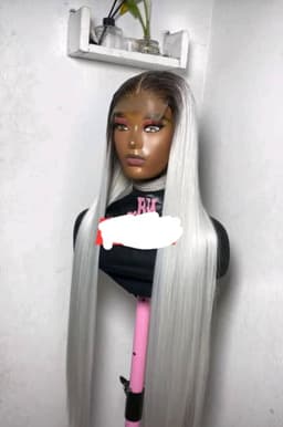 Gray with dark root 5by5 closure